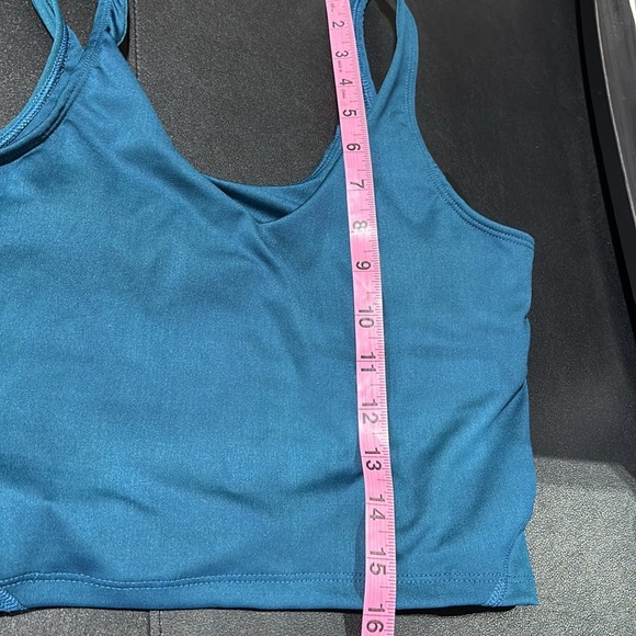 TARA The Gym People Long line,v-neck removable pad shelf bra,full coverage,aqua - Picture 8 of 10